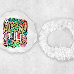 Women's Christian Faith Design Handmade Satin Printed Hair Bonnet Wrap Scarf